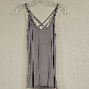 Gray Strappy Tank Top